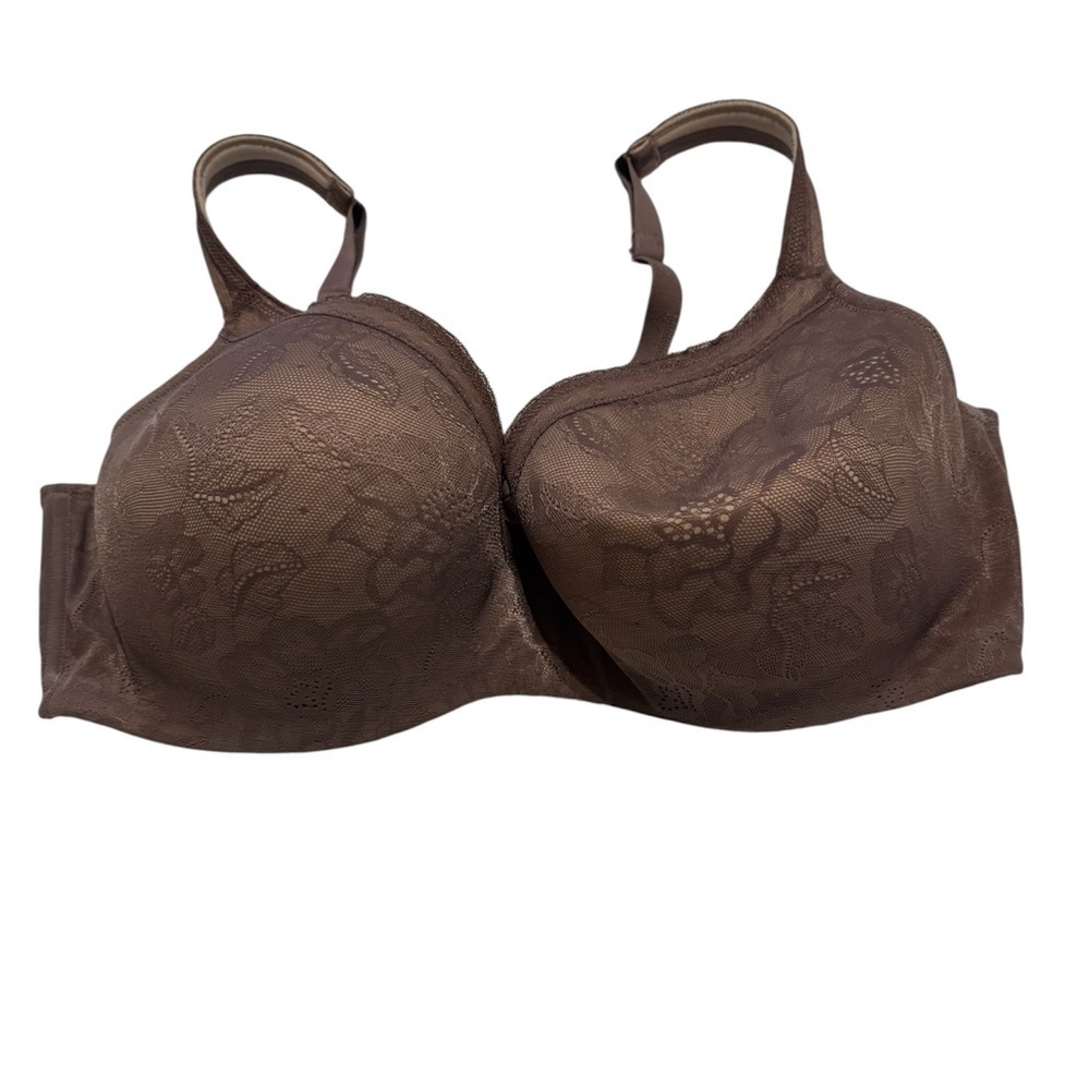 Lane Bryant Cacique Lace Lightly Lined Balconette Bra Mocha Size 44DDD - Picture 3 of 4